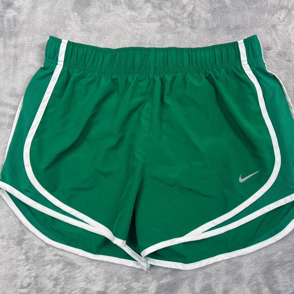 Nike Tempo Shorts Women M Green White Dri-FIT Running Athletic Workout 1772